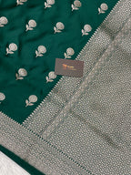 Bottle green mashru silk banarasi saree