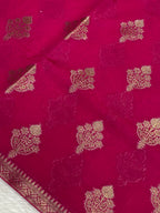 Rani colour semi Georgette Banarasi sarees