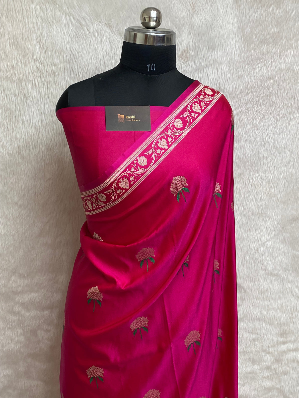 Rani colour mashru silk minakari banarasi saree