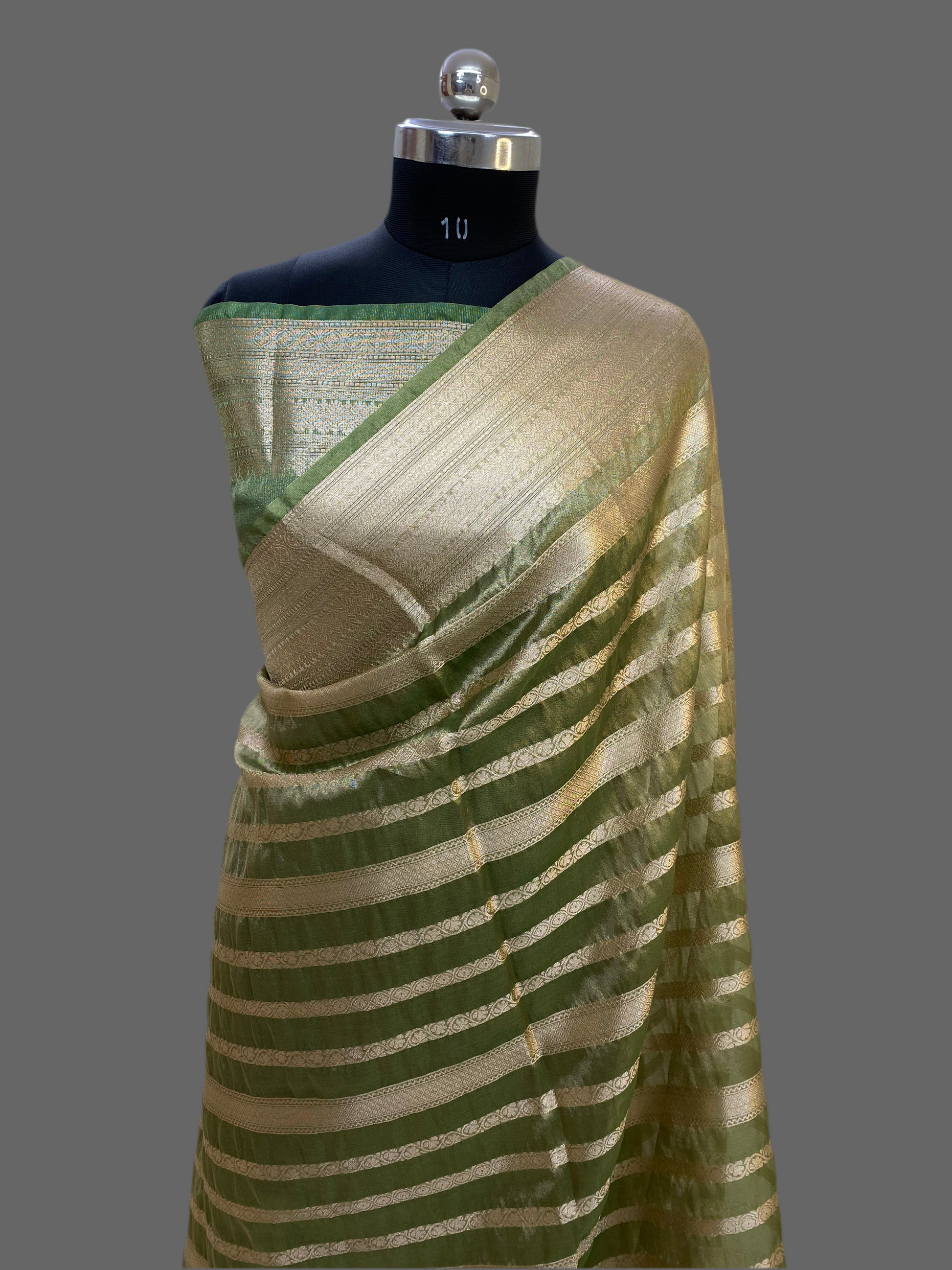 Pista Green Tissue Silk Banarasi Saree
