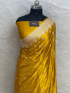 Musturd colour mashru silk banarasi saree