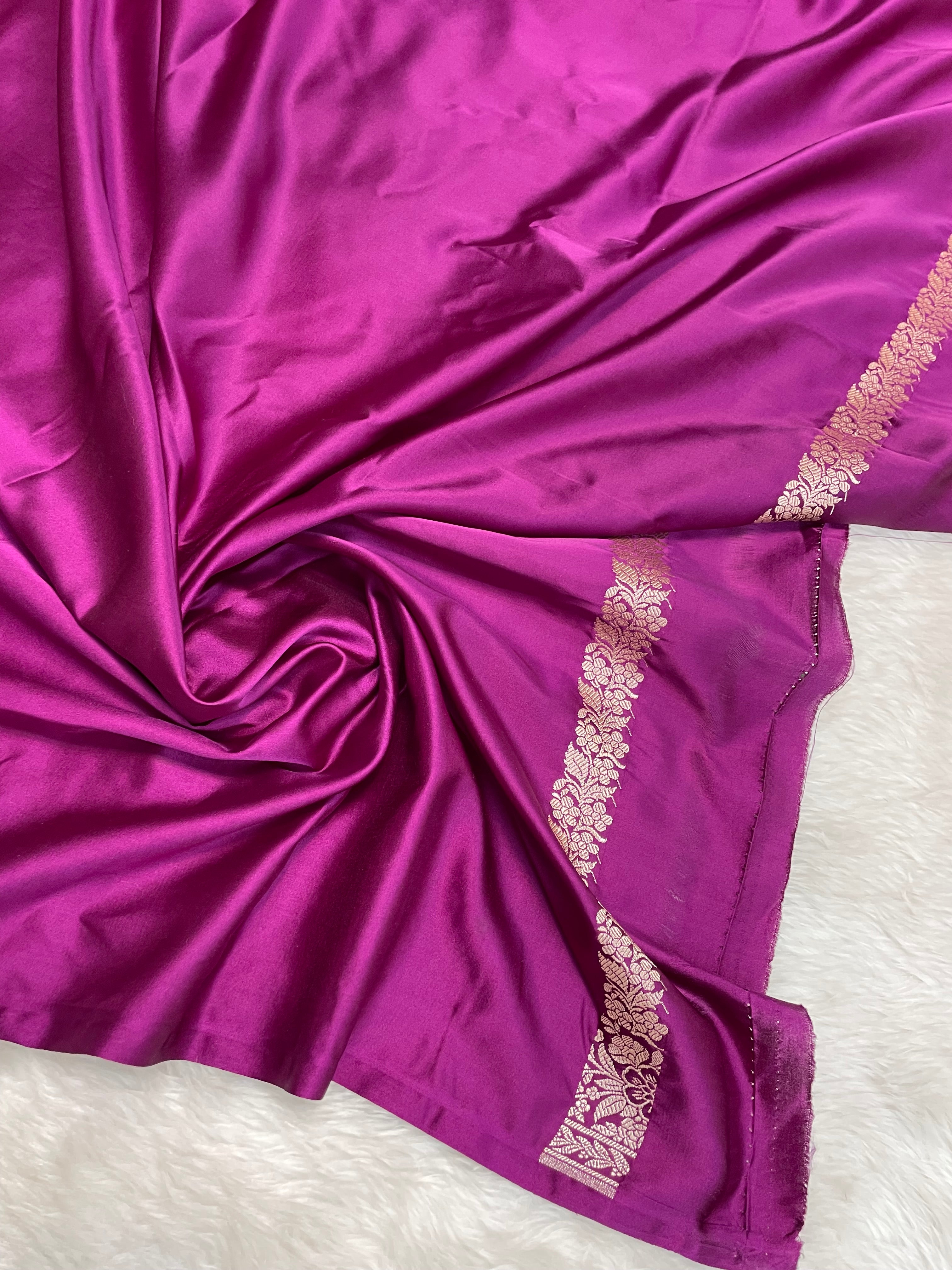 Magenta Mashru Silk Banarasi Saree