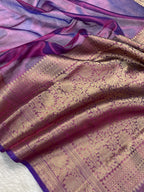 Purple Dhoop Chaw Premium Tissue Silk Banarasi Saree