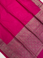 Rani Georgette Saree with Antique Zari Border