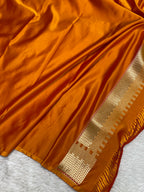 Musturd colour mashru silk banarasi saree