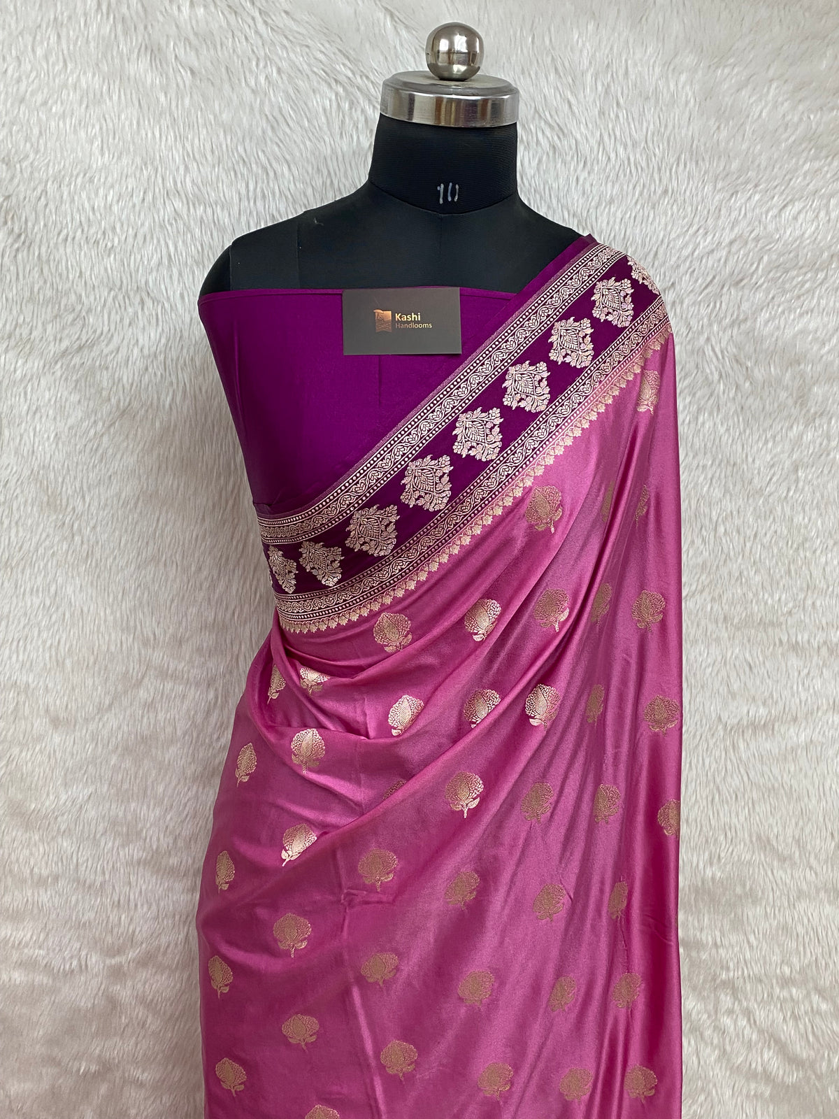 Pink colour mashru silk banarasi saree