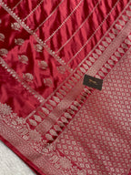 Light peach mashru silk banarasi saree