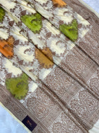 Off white Warm silk rangkat Banarasi saree