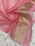 Red Semi Georgette Banarasi Saree