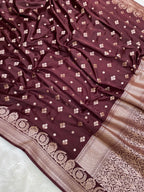 Wine Mashru Silk Banarasi Saree
