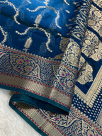Semi Raw Mango 3D color Banarasi Saree |Very Light Weight