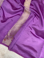 Purple  colour 100% pure cotton Banarasi saree