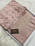 Light peach Mashru silk banarasi saree