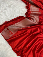 Bridal Red mashru silk banarasi saree