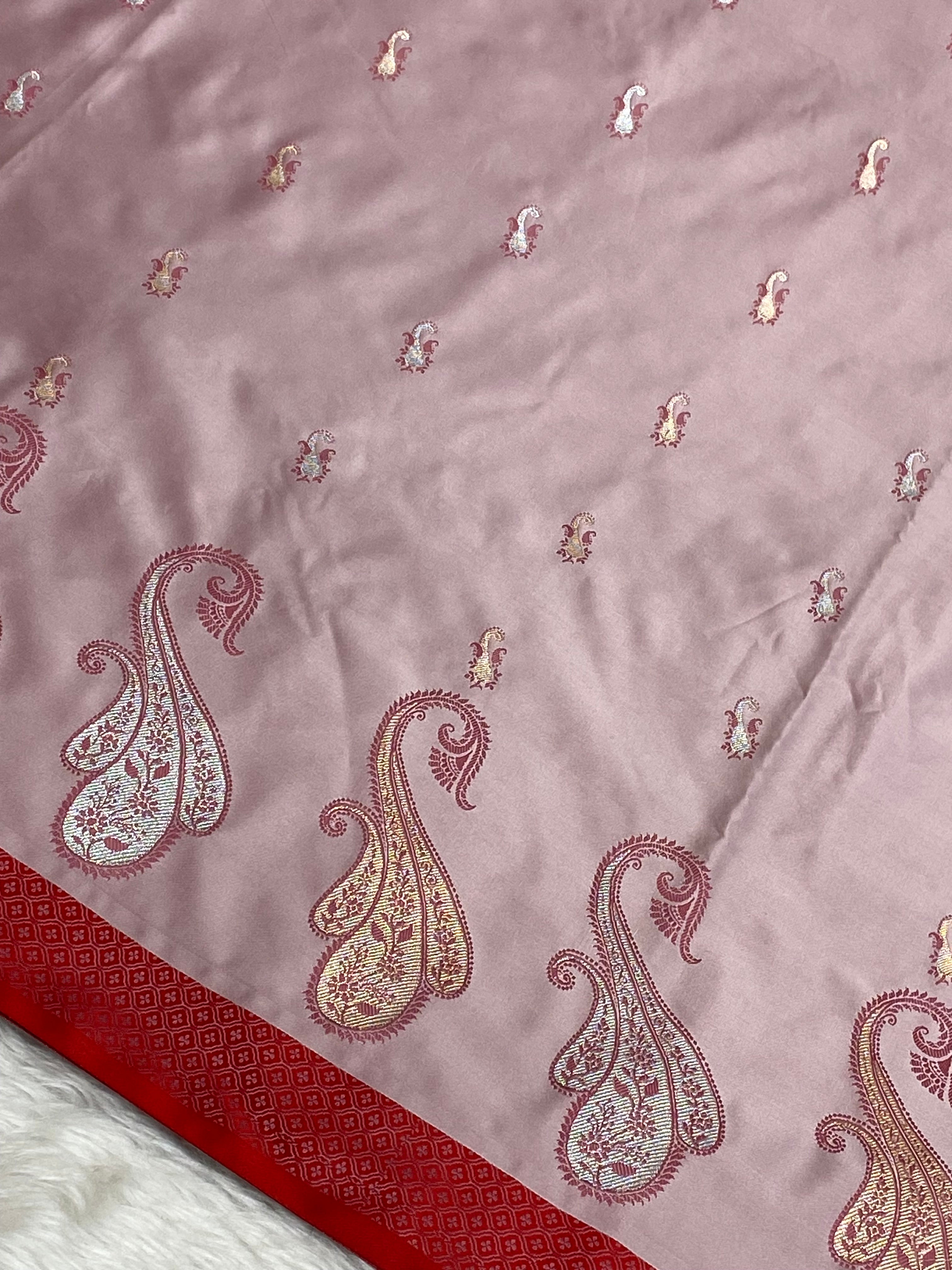 Light Pich Mashru Silk Banarasi Saree