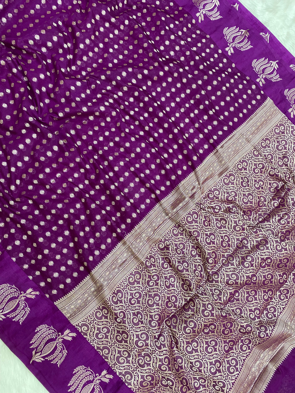 Magenta Semi Georgette Banarasi Saree