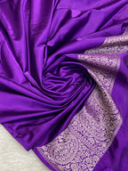 Purple Mashru Silk Banarasi Saree