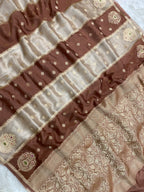 Brown Raw Mango Tissue Silk Banarasi Saree