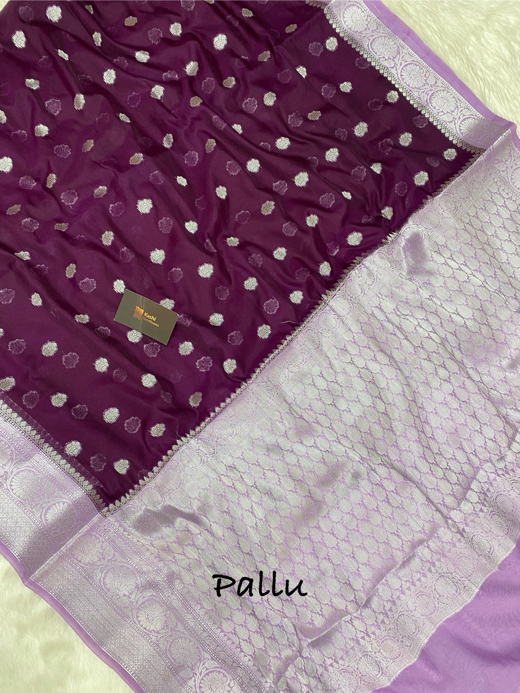 Wine Georgette silk Banarasi saree