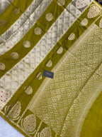 Olive mustard tissue silk banarasi saree