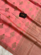 Peach Georgette silk banarasi saree