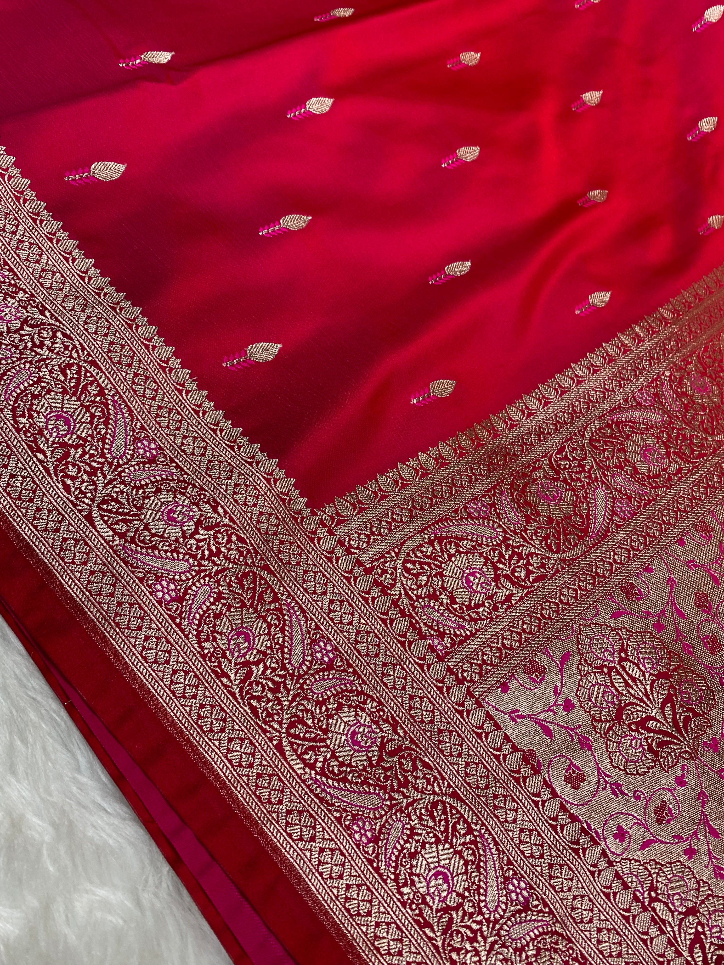 Rani mashru silk banarasi saree