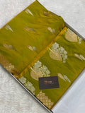 Lime  colour mashru silk banarasi saree
