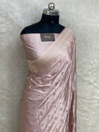 Light peach Mashru silk banarasi saree