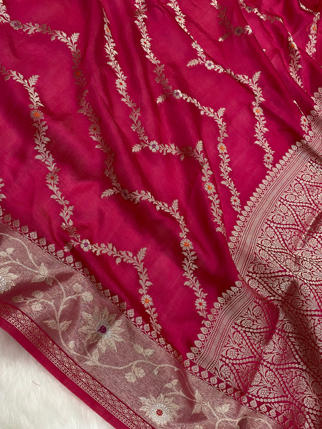 Rani Viscose Cotton Banarasi Saree