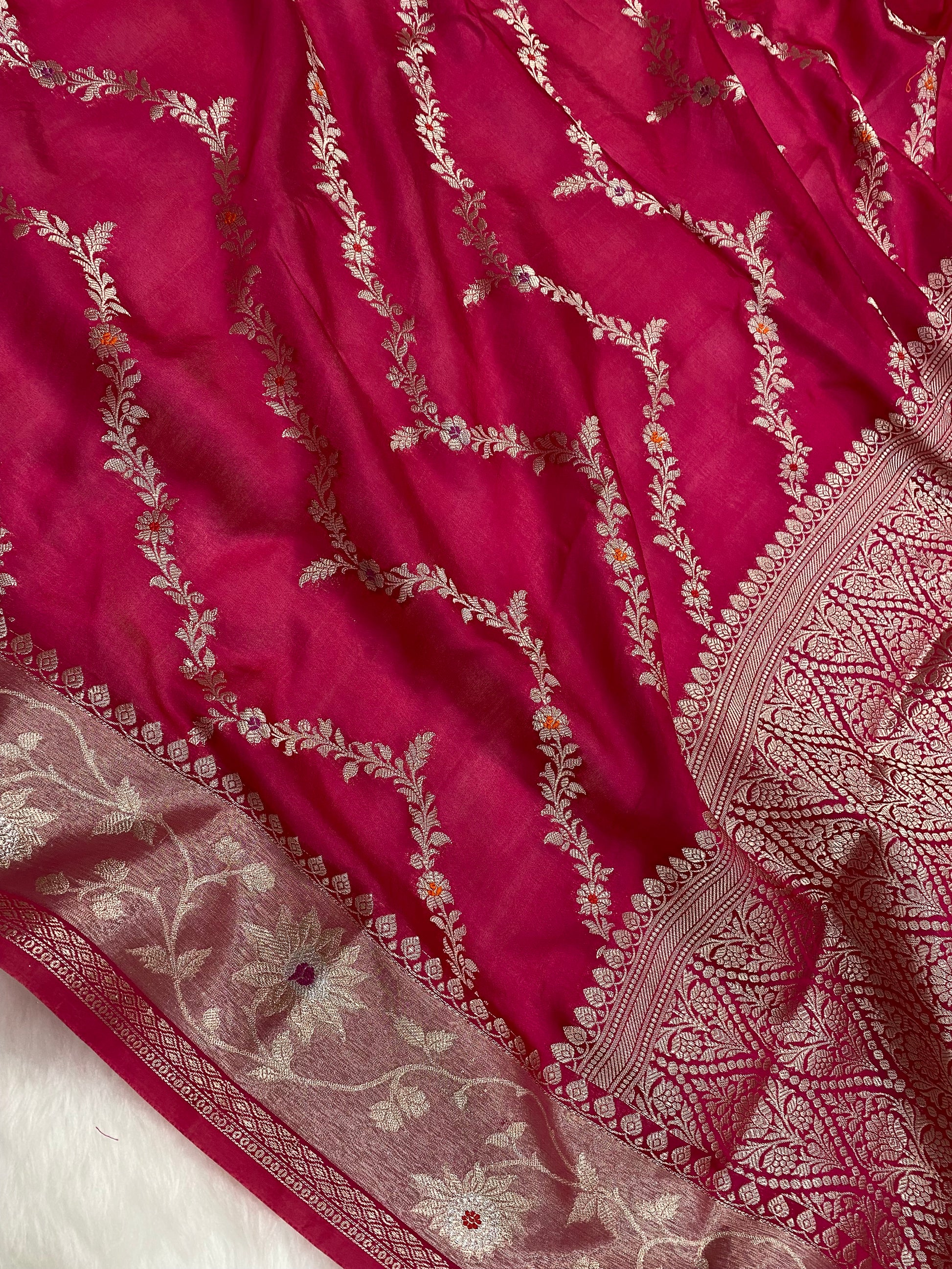 Rani Viscose Cotton Banarasi Saree