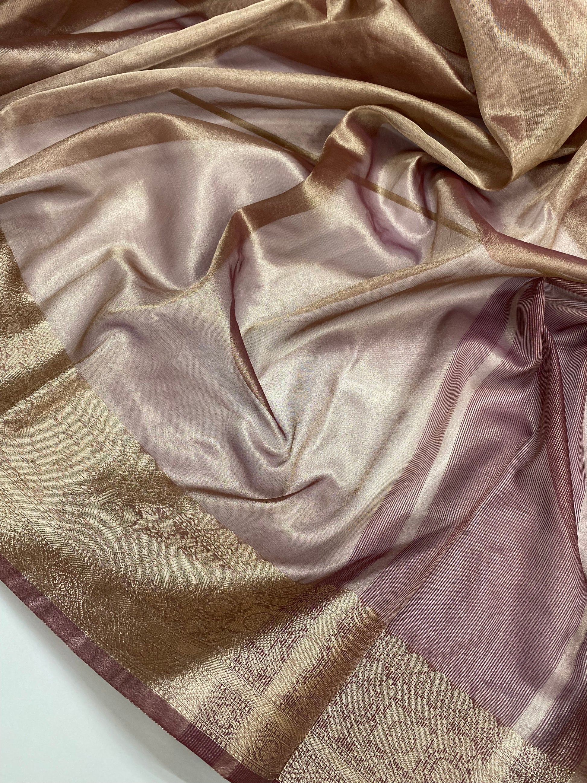 Wine Tissue Silk Banarasi Saree