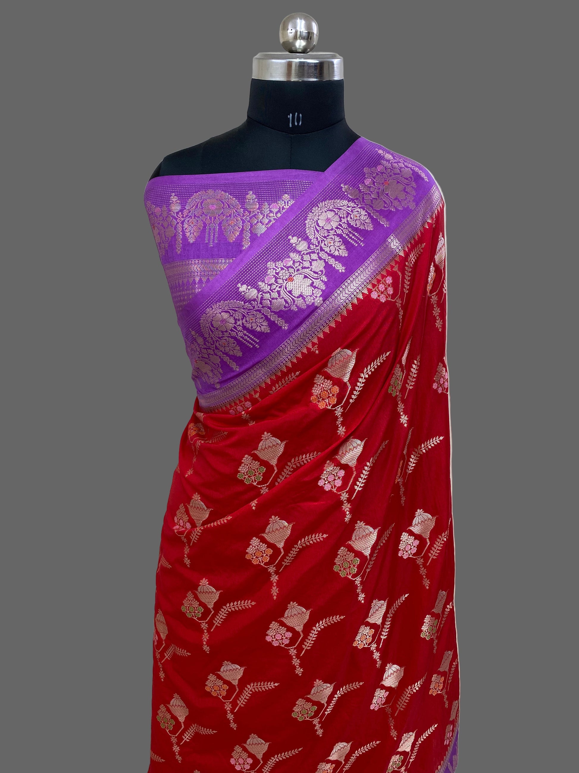 Red Katan Silk Banarasi Saree
