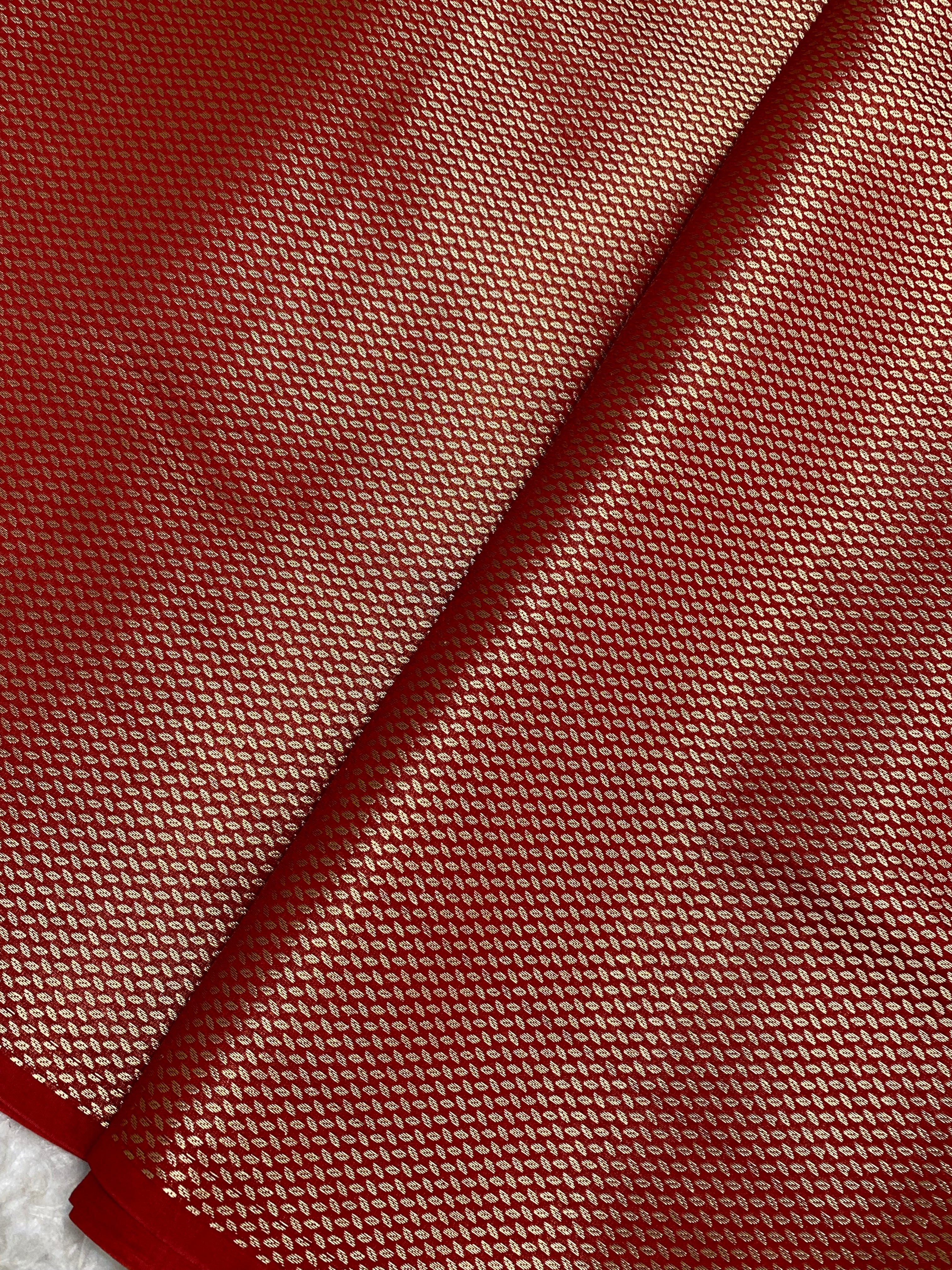 Red semi rao mango tissue Banarasi saree