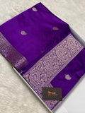 Purple Mashru Silk Banarasi Saree