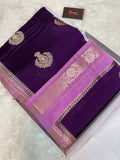 Magenta viscose Banarasi saree