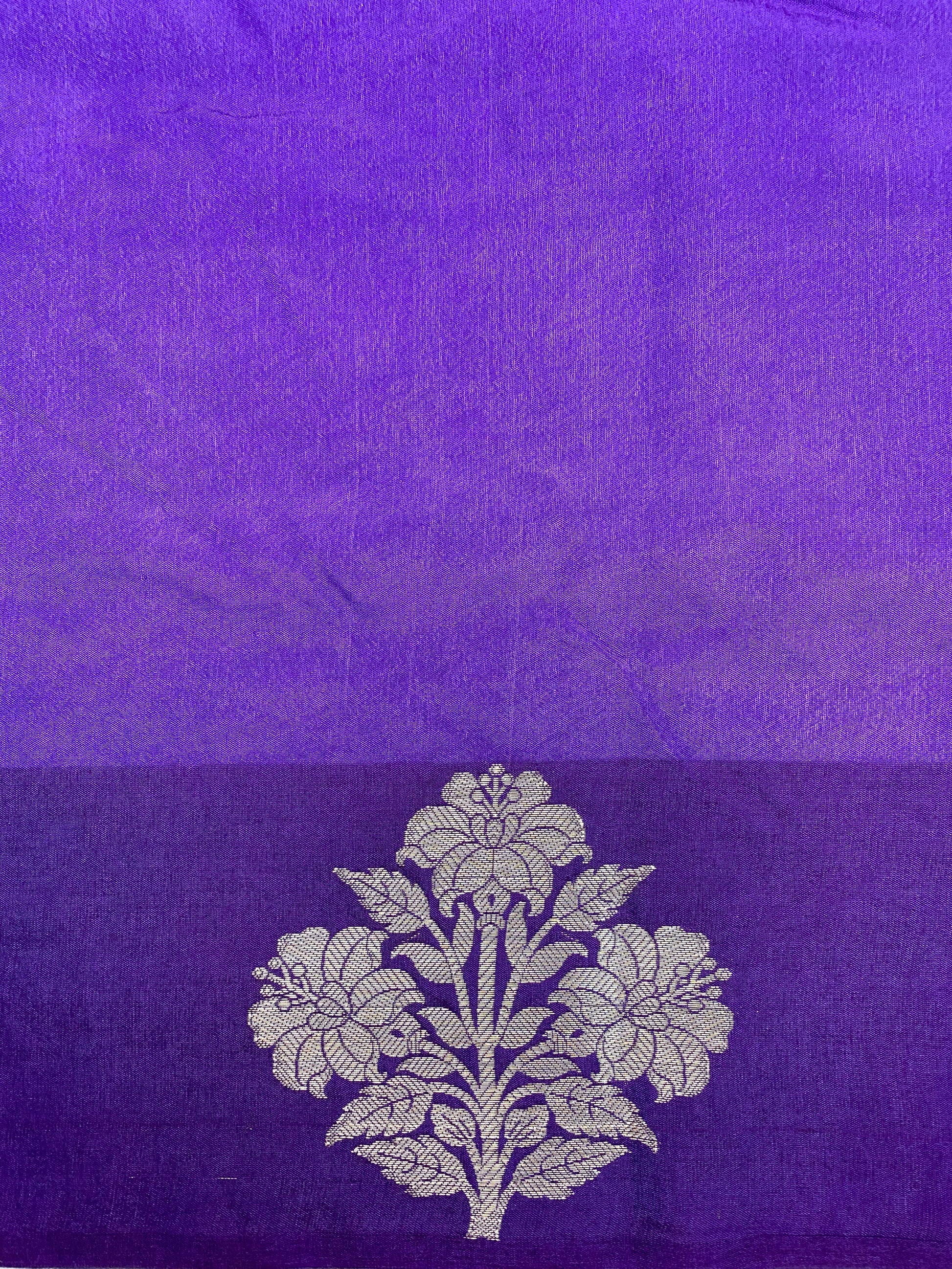 Purple Viscose Banarasi Saree