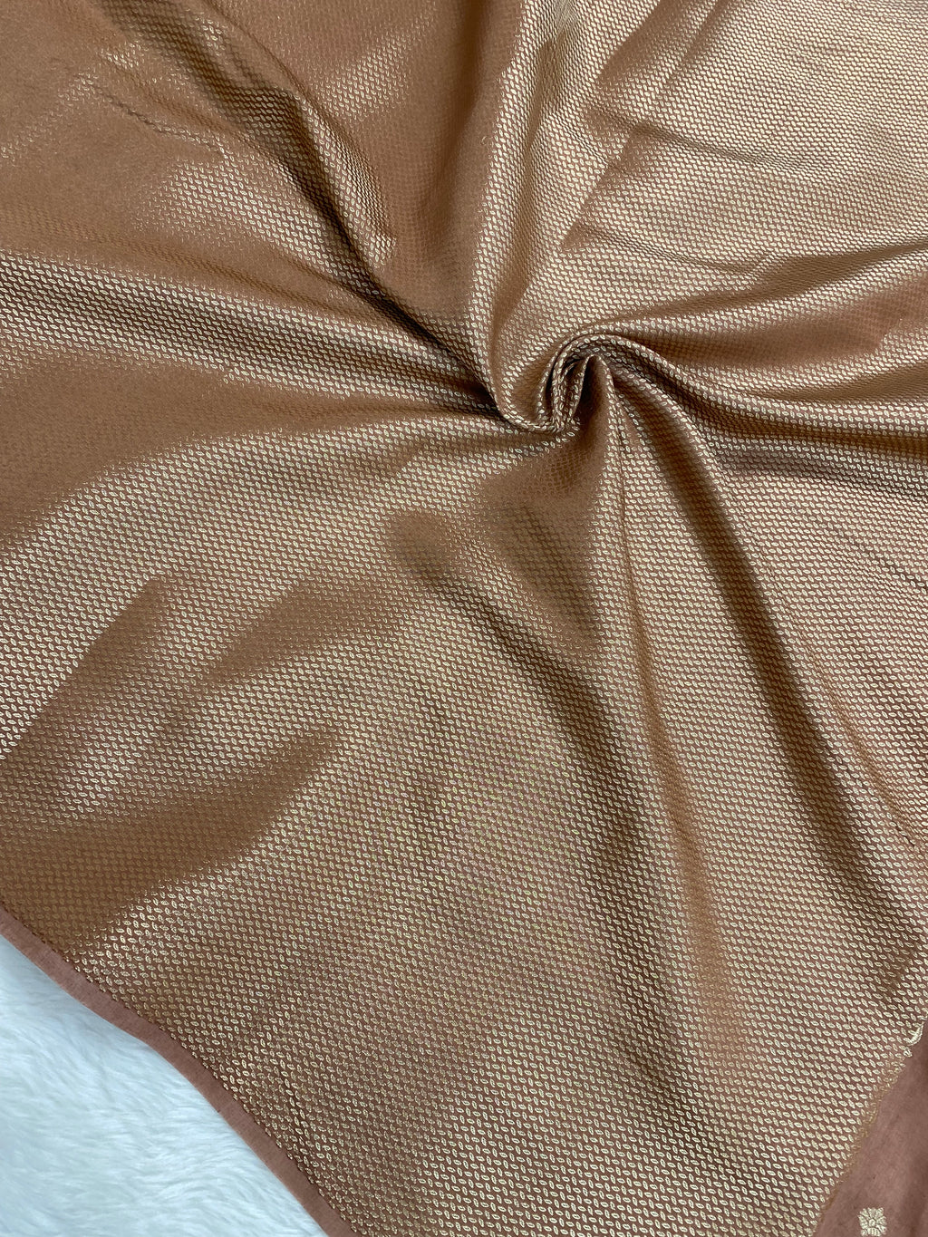 Brown Raw Mango Tissue Silk Banarasi Saree