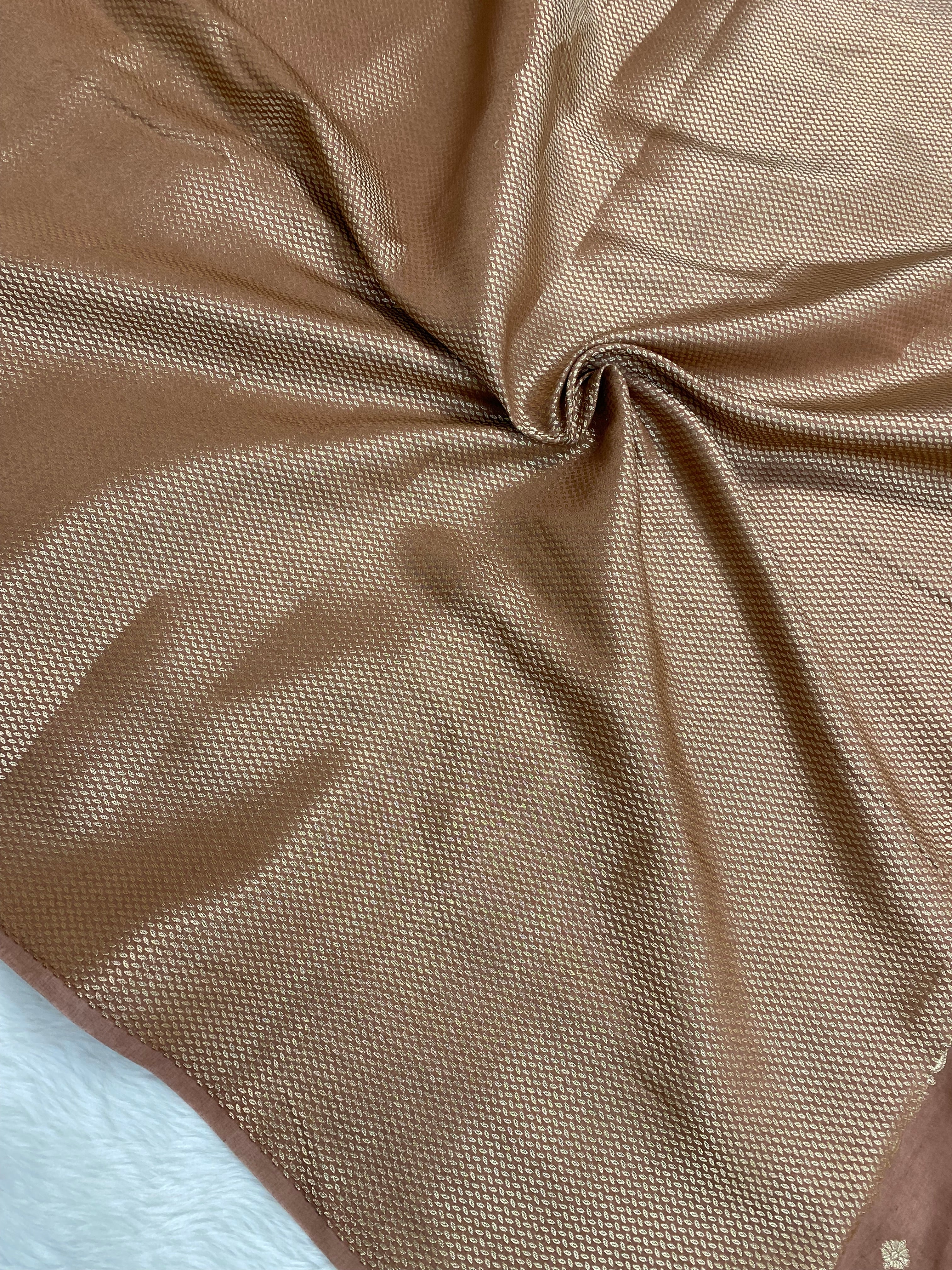 Brown Raw Mango Tissue Silk Banarasi Saree
