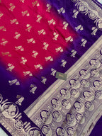 Semi Raw Mango 3D Banarasi Saree