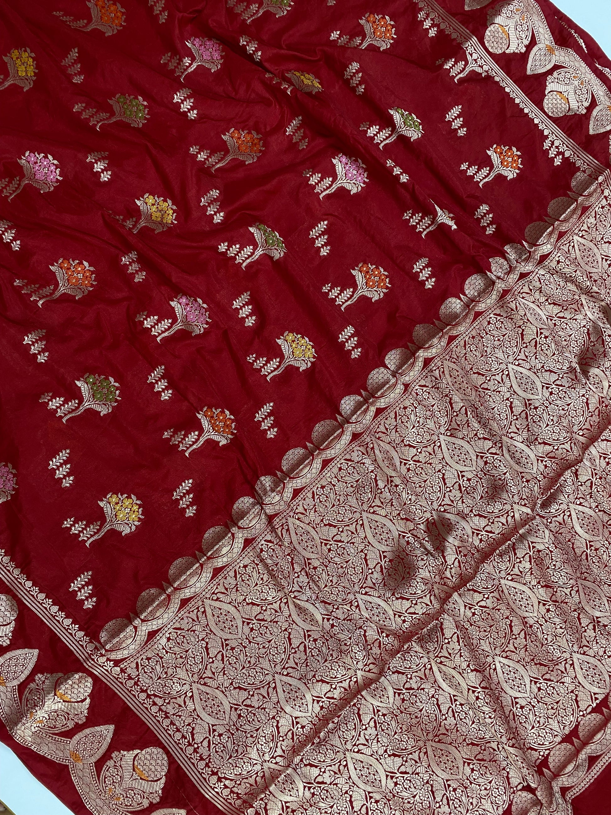 Red Color Raw Silk Saree
