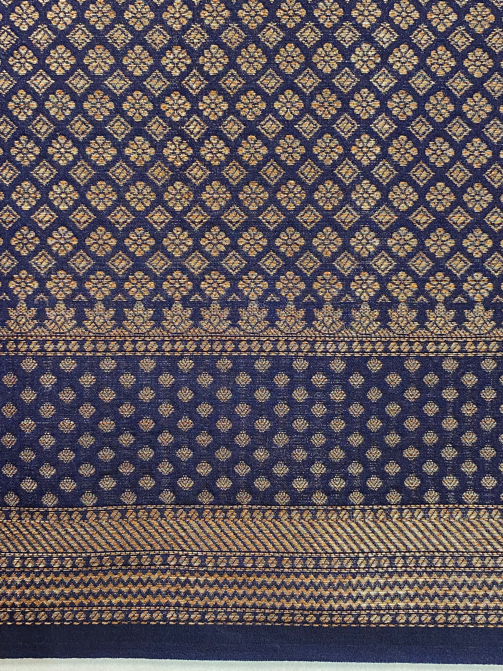 Navy Blue Georgette Saree with Antique Zari Border