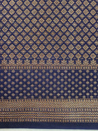 Navy Blue Georgette Saree with Antique Zari Border