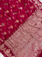 Rani Color monga Silk Banarasi Saree