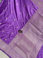 Lavender mashru silk banarasi saree