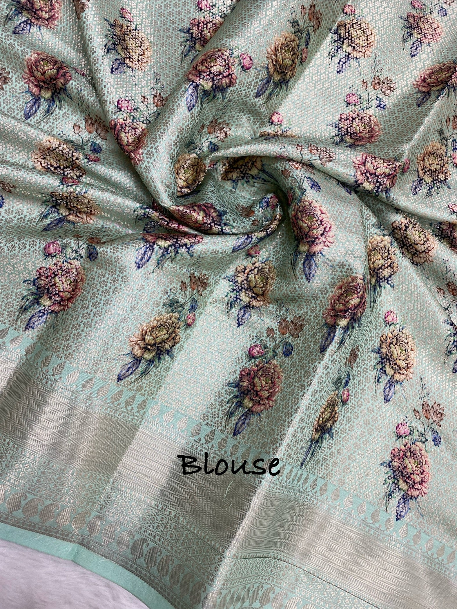 Semi silk digital print Banarasi saree