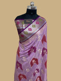 Pink Raw silk banarasi saree