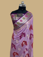 Pink Raw silk banarasi saree