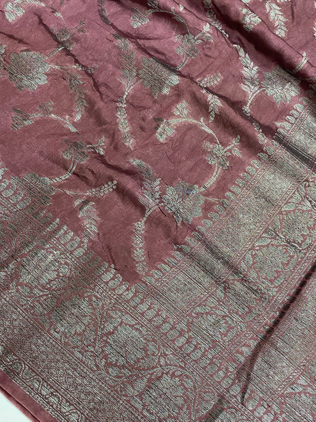 Wine Semi Georgette Banarasi Saree by Kashi handlooms