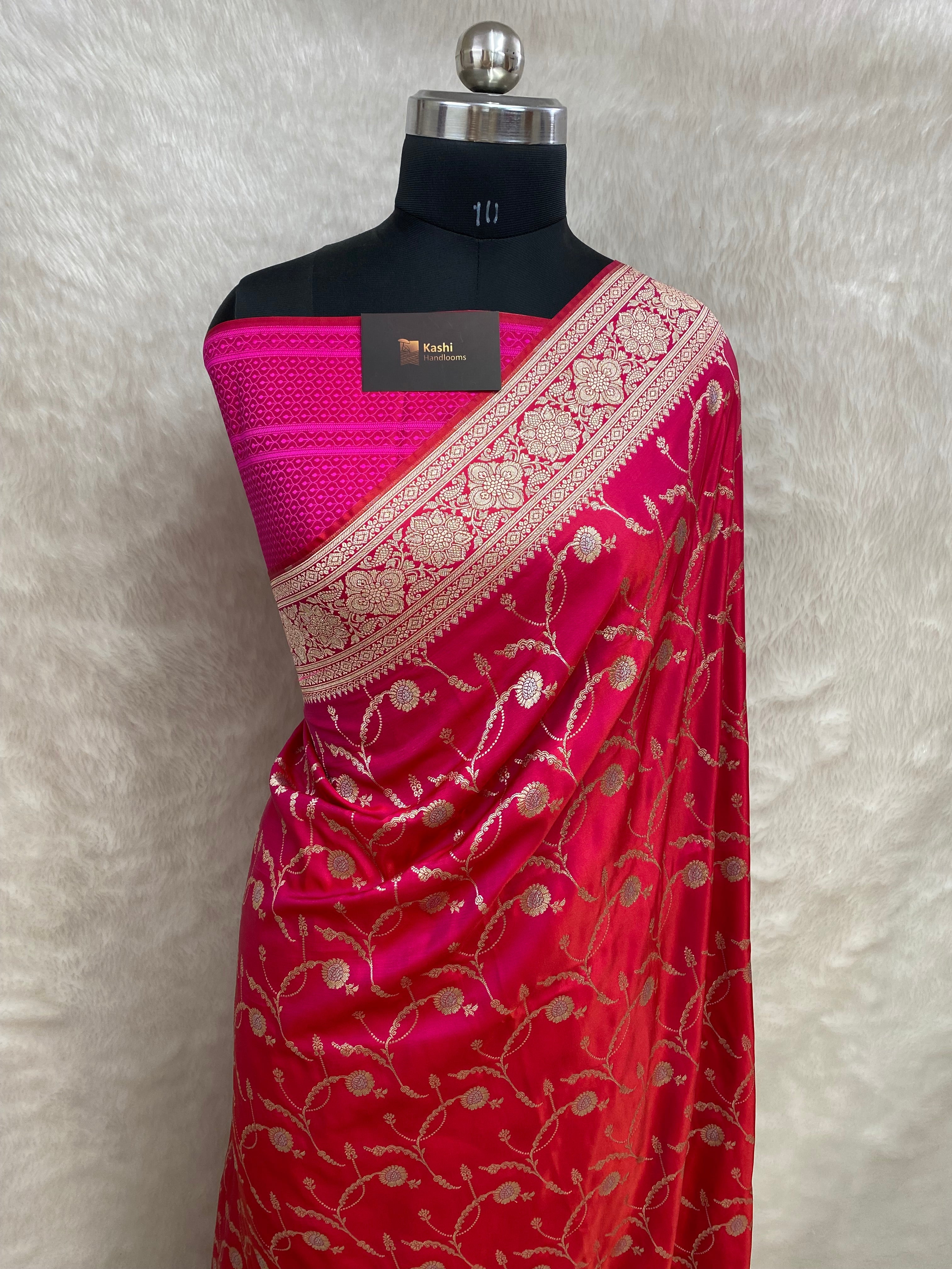 Cherry Rani mashru silk banarasi saree