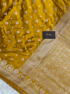 Musturd colour mashru silk banarasi saree